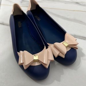 Melissa Jelly Shoes Pink/Navy size 8 Used Good Condition